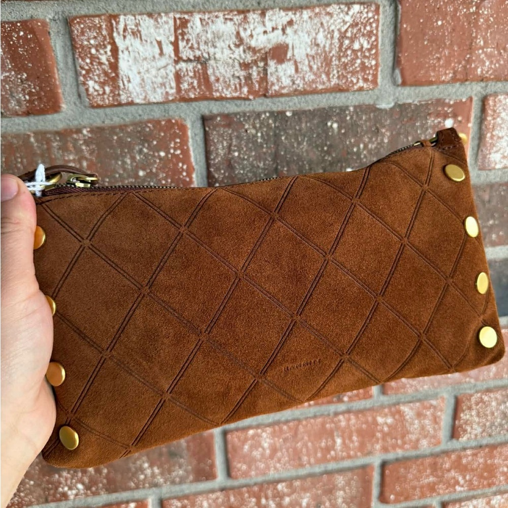 HAMMITT KYLE HANDBAG - CHOCOLATE DIAMOND SUEDE/ANTIQUE GOLD